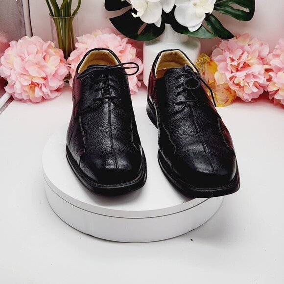 Studio Belvedere Baybridge Mens Black Pebble Soft Leather Oxford Lace Up Shoes main image 6